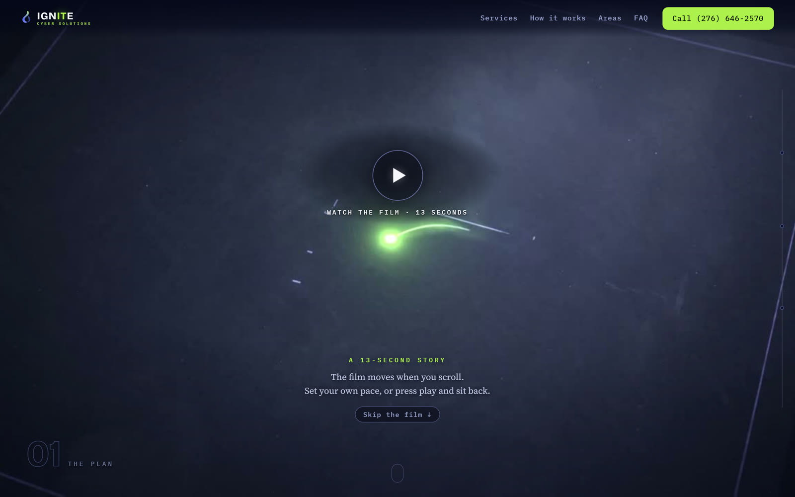 Homepage of the Ignite Cyber Solutions website